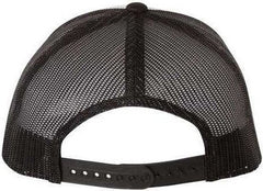 Yupoong 6606 Six-Panel Retro Trucker Cap - Black White Black | HIT a Double