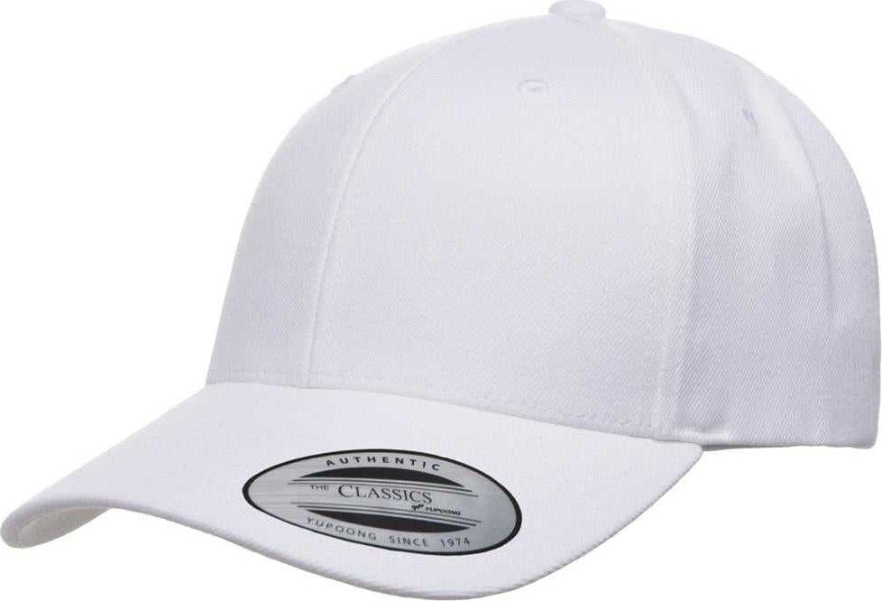 Yupoong 6789M Classics Premium Curved Visor Snapback Cap - White - HIT a Double