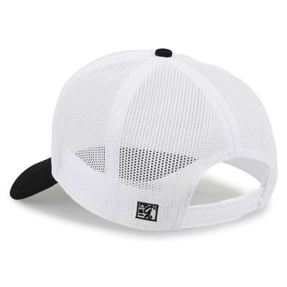 The Game GB473 Foam Front Trucker Cap - White Black - HIT a Double - 6