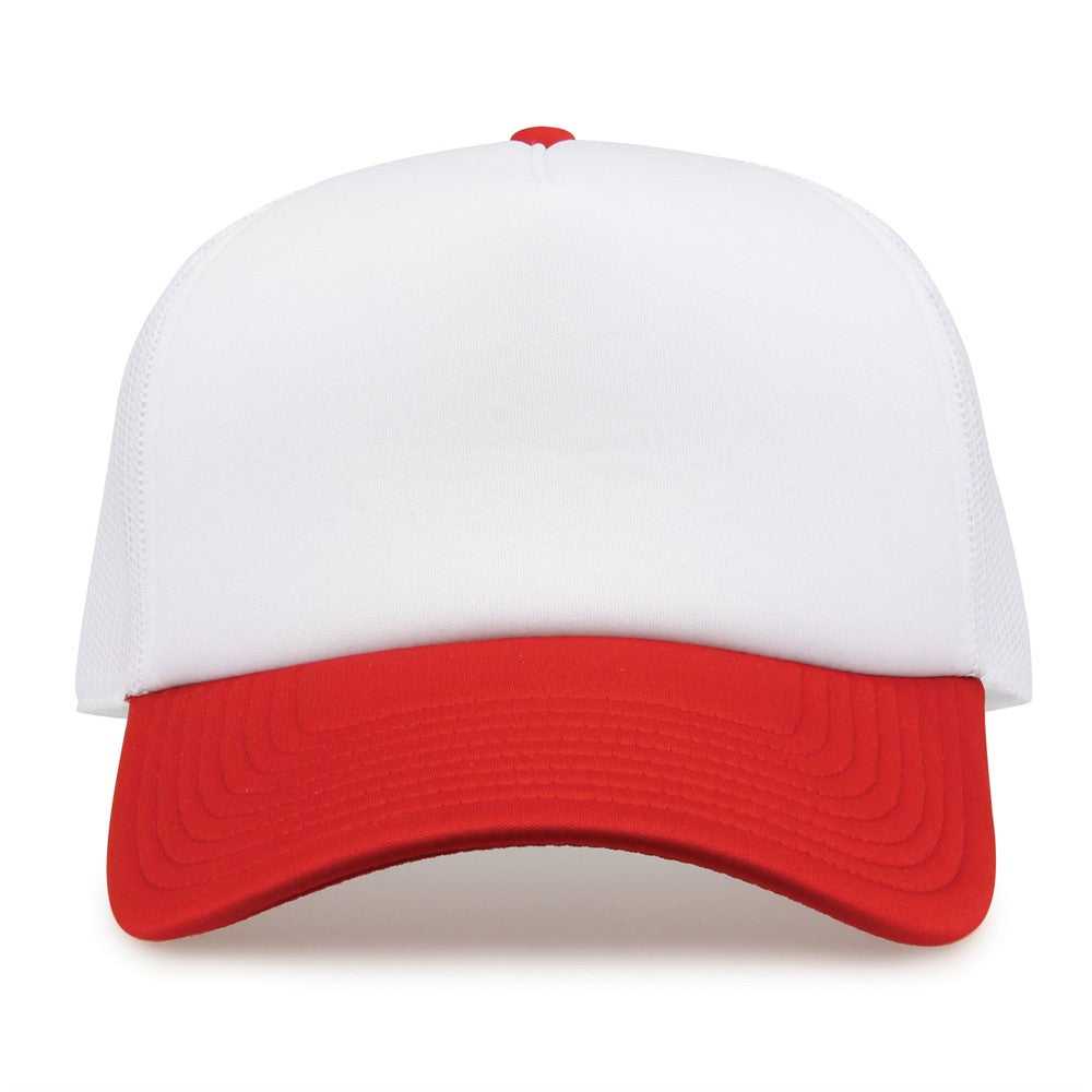 The Game GB473 Foam Front Trucker Cap - White Red - HIT a Double - 4