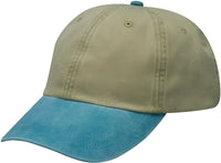 Adams Headwear LP101 Optimum Pigment-Dyed Cap - Khaki Teal - Khaki/ Teal / One Size Fits Most