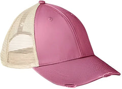 Adams OL102 Distressed Ollie Cap Burgundy Tan Maroon Tan / One Size Fits Most