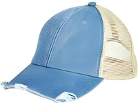 Adams OL102 Distressed Ollie Cap - Light Denim Tan - Navy Tan / One Size Fits Most