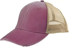 Adams OL102 Distressed Ollie Cap Naut Red Tan Red Tan / One Size Fits Most