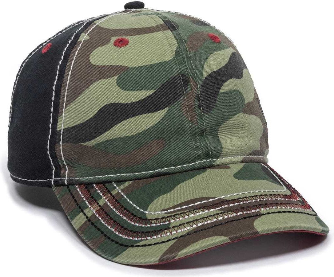 OC Sports AGC-100 Adjustable Cap - Generic Camo Black American Flag | HIT a Double