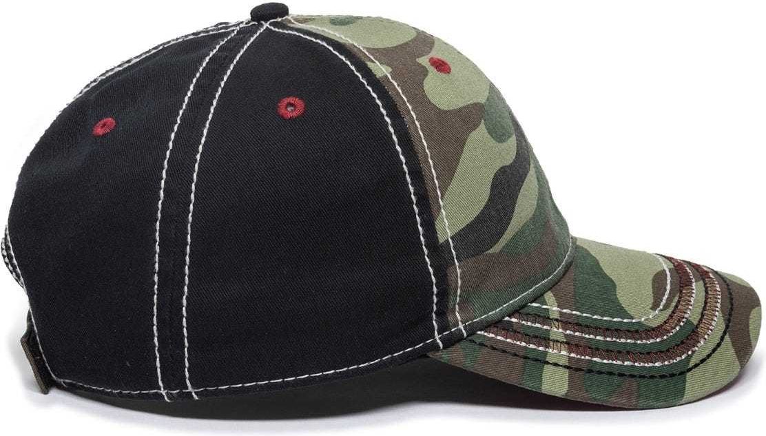 OC Sports AGC-100 Adjustable Cap - Generic Camo Black American Flag | HIT a Double