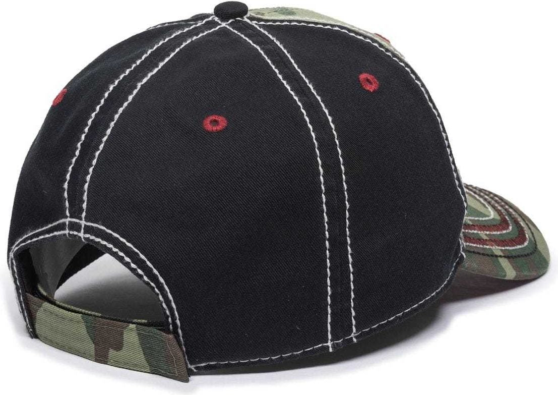 OC Sports AGC-100 Adjustable Cap - Generic Camo Black American Flag | HIT a Double
