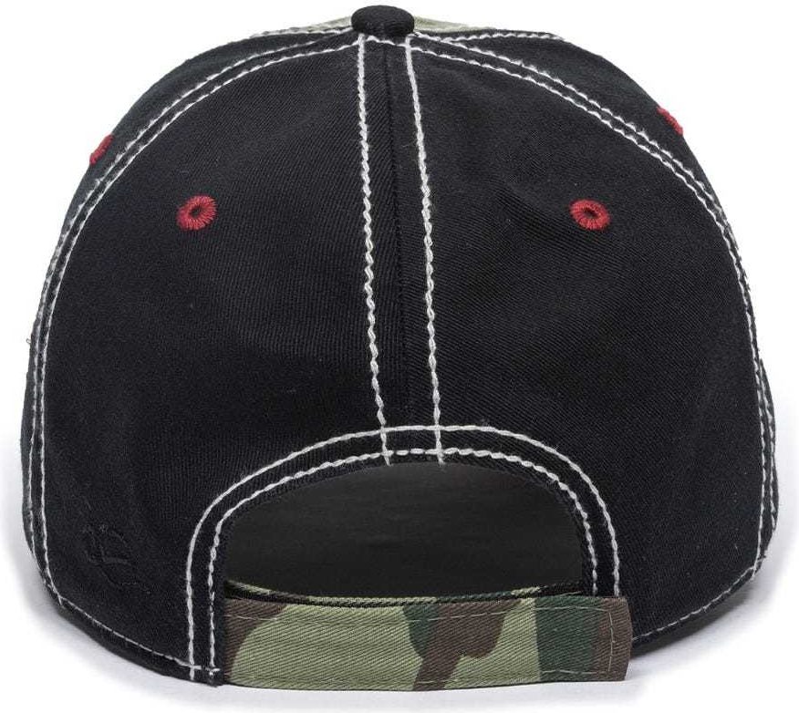 OC Sports AGC-100 Adjustable Cap - Generic Camo Black American Flag | HIT a Double
