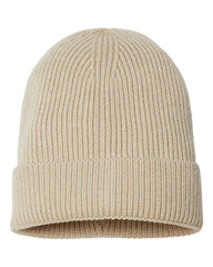 Atlantis Headwear ANDY Sustainable Fine Rib Cuffed Beanie - Light Beige - Khaki / One Size Fits Most