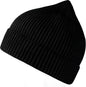 Atlantis Headwear Andy Sustainable Fine Rib Knit Beanie Black Black / OSFM
