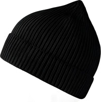 Atlantis Headwear Andy Sustainable Fine Rib Knit Beanie Black Black / OSFM