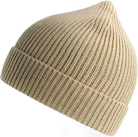 Atlantis Headwear Andy - Sustainable Fine Rib Knit Beanie - Light Beige - Khaki / OSFM