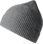 Atlantis Headwear Andy - Sustainable Fine Rib Knit Beanie - Light Gray Melange - Gray / OSFM
