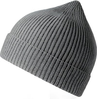 Atlantis Headwear Andy - Sustainable Fine Rib Knit Beanie - Light Gray Melange - Gray / OSFM