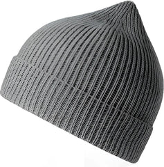 Atlantis Headwear Andy - Sustainable Fine Rib Knit Beanie - Light Gray Melange - Gray / OSFM