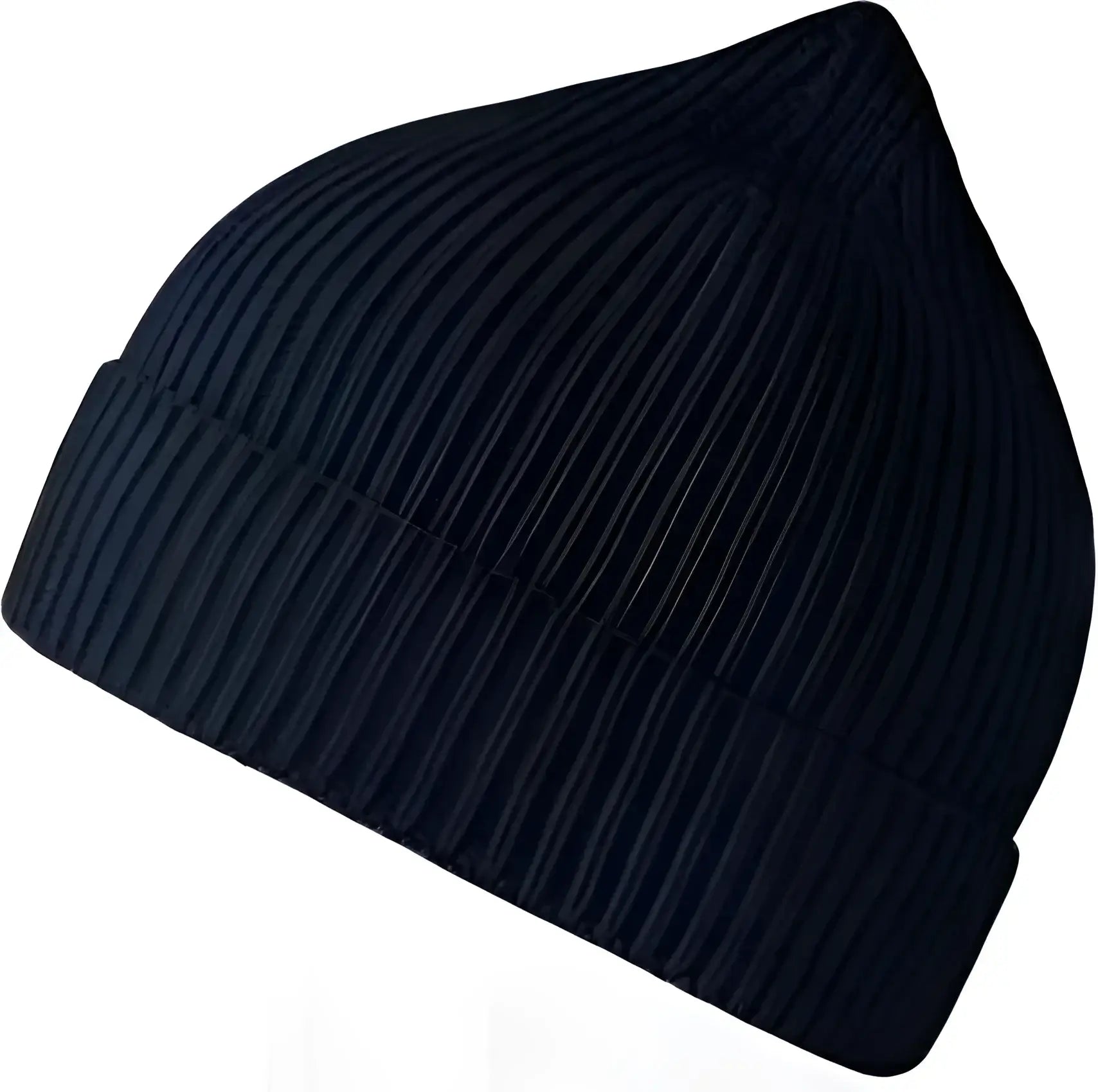 Atlantis Headwear Andy - Sustainable Fine Rib Knit Beanie - Navy - Navy / OSFM