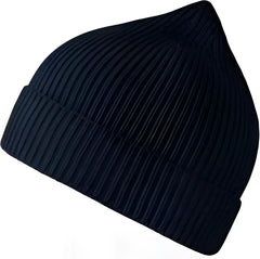 Atlantis Headwear Andy - Sustainable Fine Rib Knit Beanie - Navy - Navy / OSFM