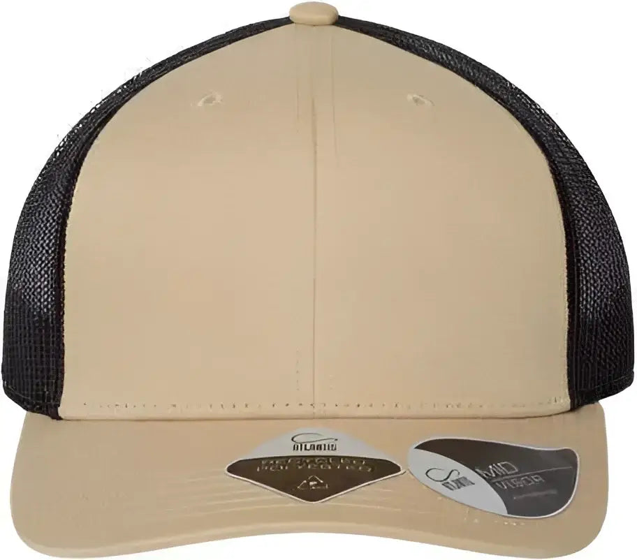 Atlantis Headwear BRYCE Sustainable Trucker Cap - Khaki Black - Khaki Black / One Size Fits Most