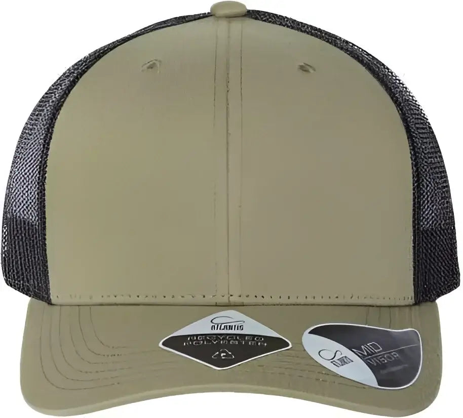 Atlantis Headwear BRYCE Sustainable Trucker Cap - Olive Black - Olive Black / One Size Fits Most