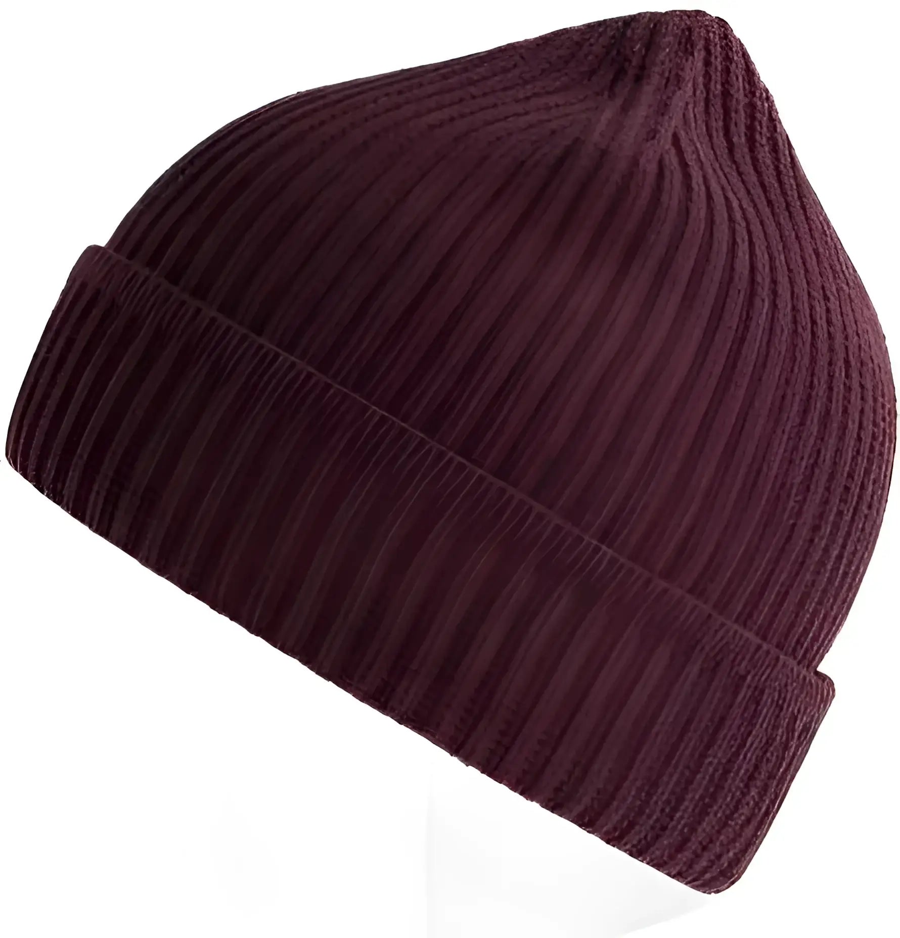 Atlantis Headwear Maple - Sustainable Finish Edge Knit Beanie - Burgundy Melange - Maroon / OSFM