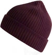 Atlantis Headwear Maple - Sustainable Finish Edge Knit Beanie - Burgundy Melange - Maroon / OSFM