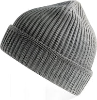 Atlantis Headwear Maple - Sustainable Finish Edge Knit Beanie - Light Gray Melange - Gray / OSFM