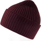 Atlantis Headwear Oak - Sustainable Chunky Rib Knit Beanie - Burgundy Melange - Maroon / OSFM