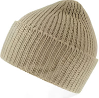 Atlantis Headwear Oak - Sustainable Chunky Rib Knit Beanie - Light Beige - Khaki / OSFM