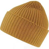 Atlantis Headwear Oak - Sustainable Chunky Rib Knit Beanie - Mustard Yellow - Gold / OSFM