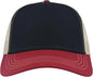 Atlantis Headwear RAPPER Sustainable Canvas Cap - Navy Burgundy Khaki - Navy Maroon / One Size Fits Most