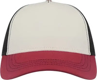 Atlantis Headwear RAPPER Sustainable Canvas Cap - White Burgundy Black - White Maroon / One Size Fits Most