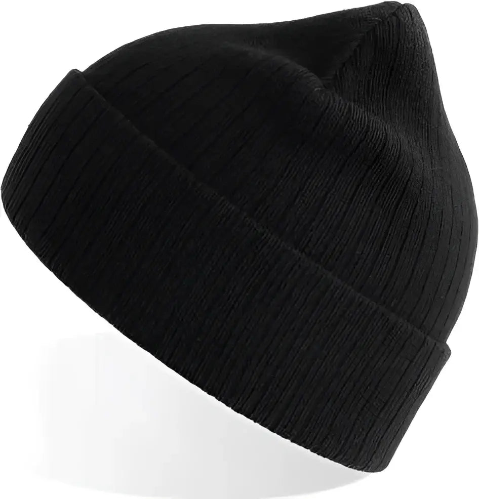 Atlantis Headwear RIOB Rio Sustainable Rib Knit Beanie Black (Nero) Black / One Size Fits Most