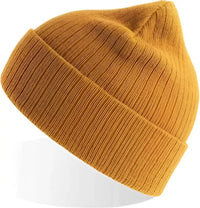 Atlantis Headwear RIOB Rio Sustainable Rib Knit Beanie - Mustard Yellow (Mostarda) - Gold / One Size Fits Most
