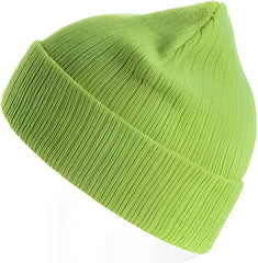 Atlantis Headwear Riob - Sustainable Rib Knit Beanie - Acid Green - Lime / OSFM