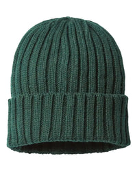 Atlantis Headwear SHORE Sustainable Cable Knit Cuffed Beanie - Bottle Green - Green Bottle / One Size Fits Most
