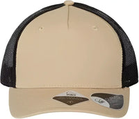 Atlantis Headwear ZION Sustainable Five-Panel Trucker Cap - Khaki Black - Khaki Black / One Size Fits Most