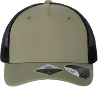 Atlantis Headwear ZION Sustainable Five-Panel Trucker Cap - Olive Black - Olive Black / One Size Fits Most