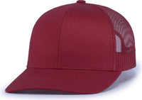 Augusta 6114 6-Panel Trucker Snapback Cap - Red - Red / One Size Fits Most