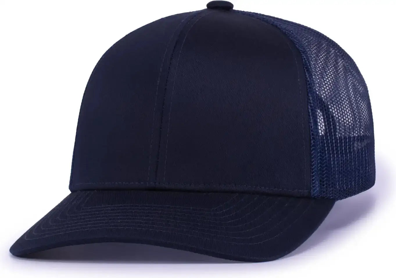 Augusta 6114 6-Panel Trucker Snapback Cap - True Navy - True Navy / One Size Fits Most