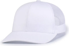 Augusta 6114 6-Panel Trucker Snapback Cap - White - White / One Size Fits Most