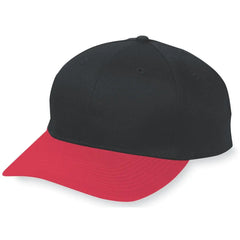 Augusta 6206 Six-Panel Cotton Twill Low-Profile Cap - Black Red - Black Red / One Size Fits Most