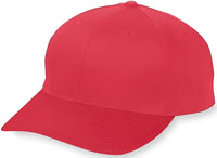 Augusta 6206 Six-Panel Cotton Twill Low-Profile Cap - Red - Red / One Size Fits Most