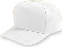 Augusta 6207 Five-Panel Cotton Twill Cap - Youth - White - White / One Size Fits Most
