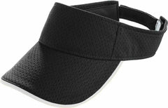 Augusta 6223 Athletic Mesh Two Color Visor Black White Black White / One Size Fits Most