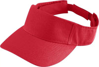 Augusta 6226 Youth Sport Twill Visor - Red - Red / Youth OS