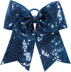 Augusta 6702 Sequin Cheer Hair Bow Navy Navy / One Size Fits Most
