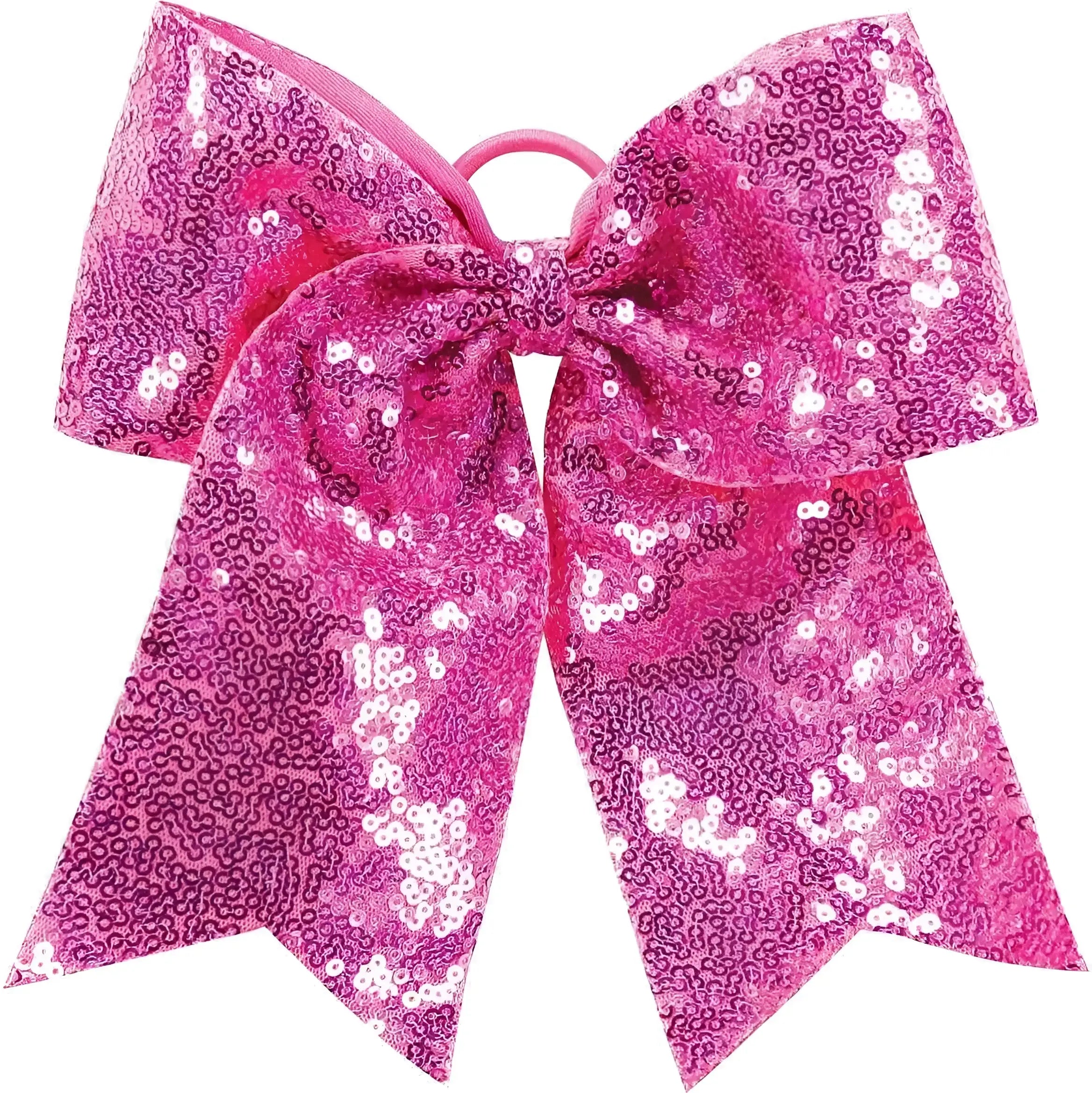 Augusta 6702 Sequin Cheer Hair Bow Power Pink Pink / One Size Fits Most