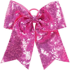 Augusta 6702 Sequin Cheer Hair Bow Power Pink Pink / One Size Fits Most