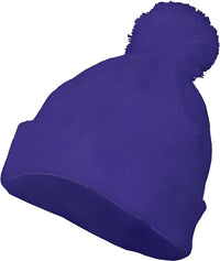 Augusta 6816 Pom Beanie Purple Purple / One Size Fits Most