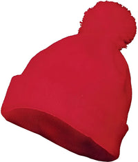 Augusta 6816 Pom Beanie Red Red / One Size Fits Most